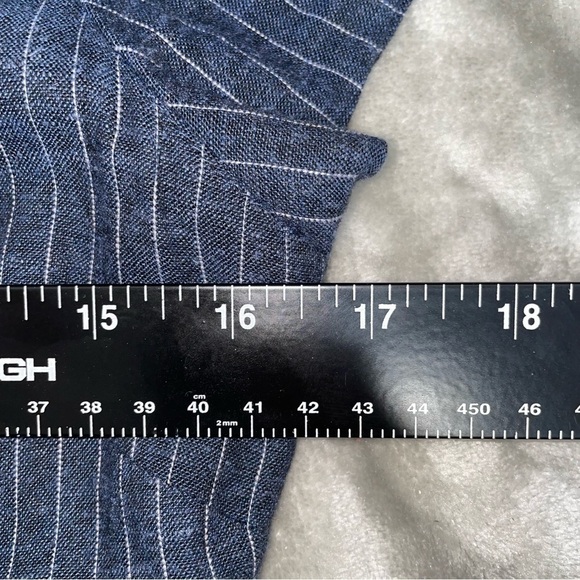 Banana Republic Navy Striped Linen Blend Fit Flare Mini Dress Size 2 - Picture 7 of 9